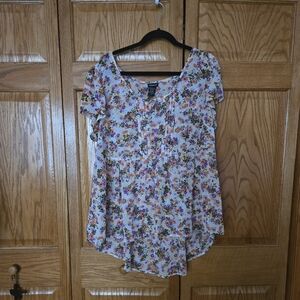 Torrid Multicolor Floral Sheer Plus Size Blouse